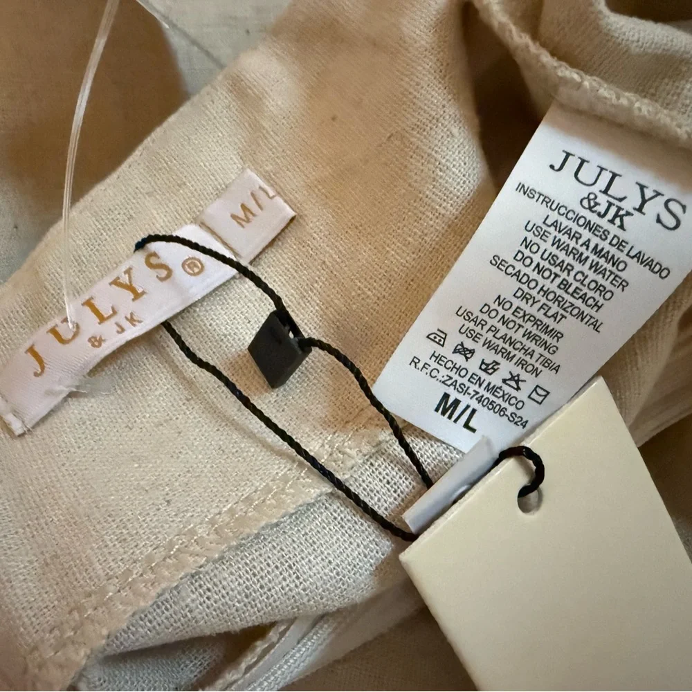 Cream High Waist Tailored linen Shorts size M - Picture 14 of 15